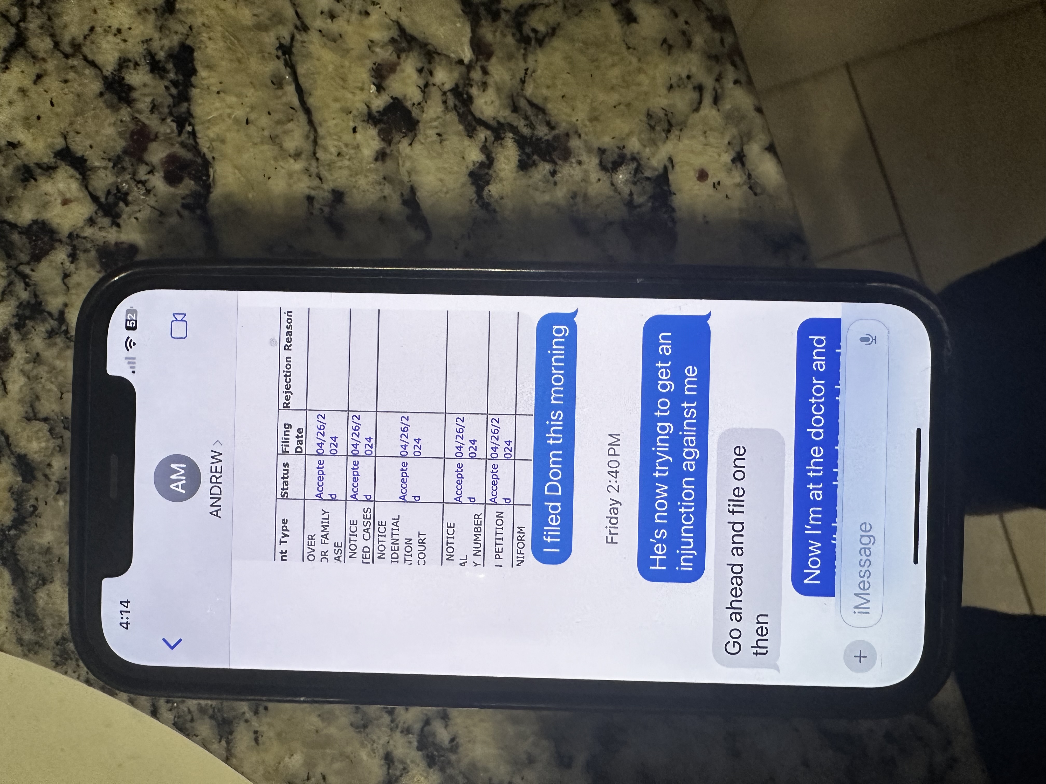 iMessage: Go ahead and file one then